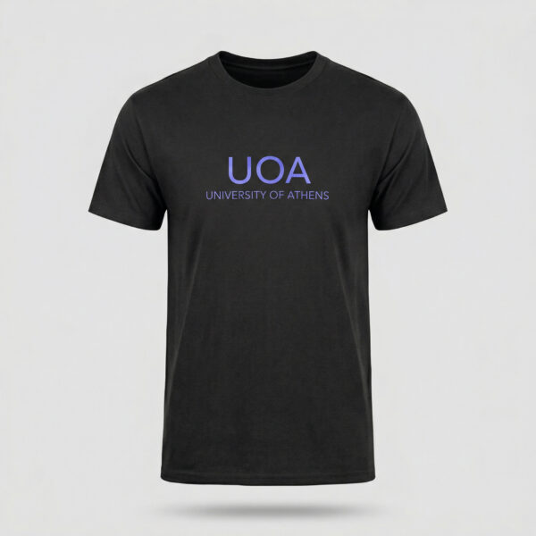 T-Shirt UOA μαύρο με μπλε γράμματα