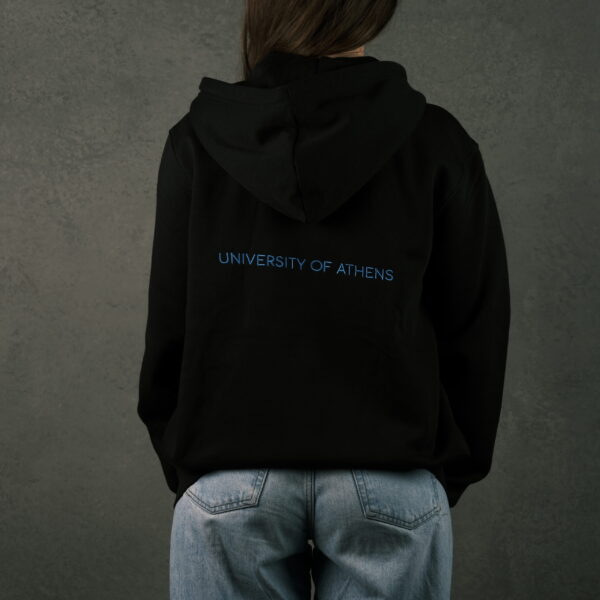 Black Zip-up Hoodie with Blue UOA Embroidery