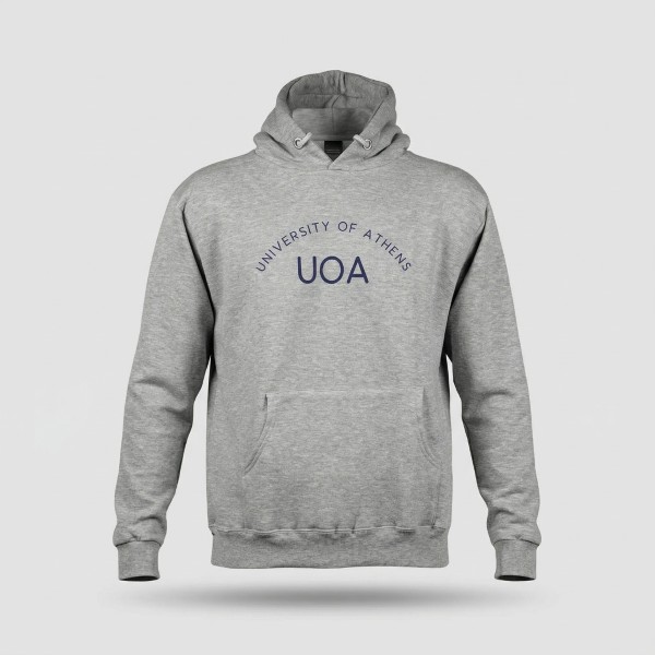 UOA Grey Hoodie with Blue Lettering