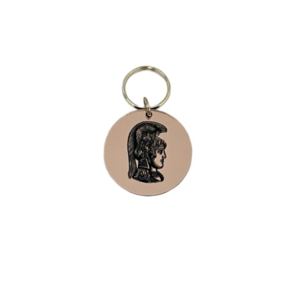 Μπρελόκ Αθηνά plexi glass με καθρέφτη rosegold